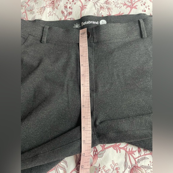 Betabrand Classic Straight Leg Dress Pants Charcoal Large Petite Office Workwear - Picture 10 of 11